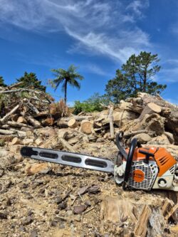 supreme prolite lightweight chainsaw bar on a stihl